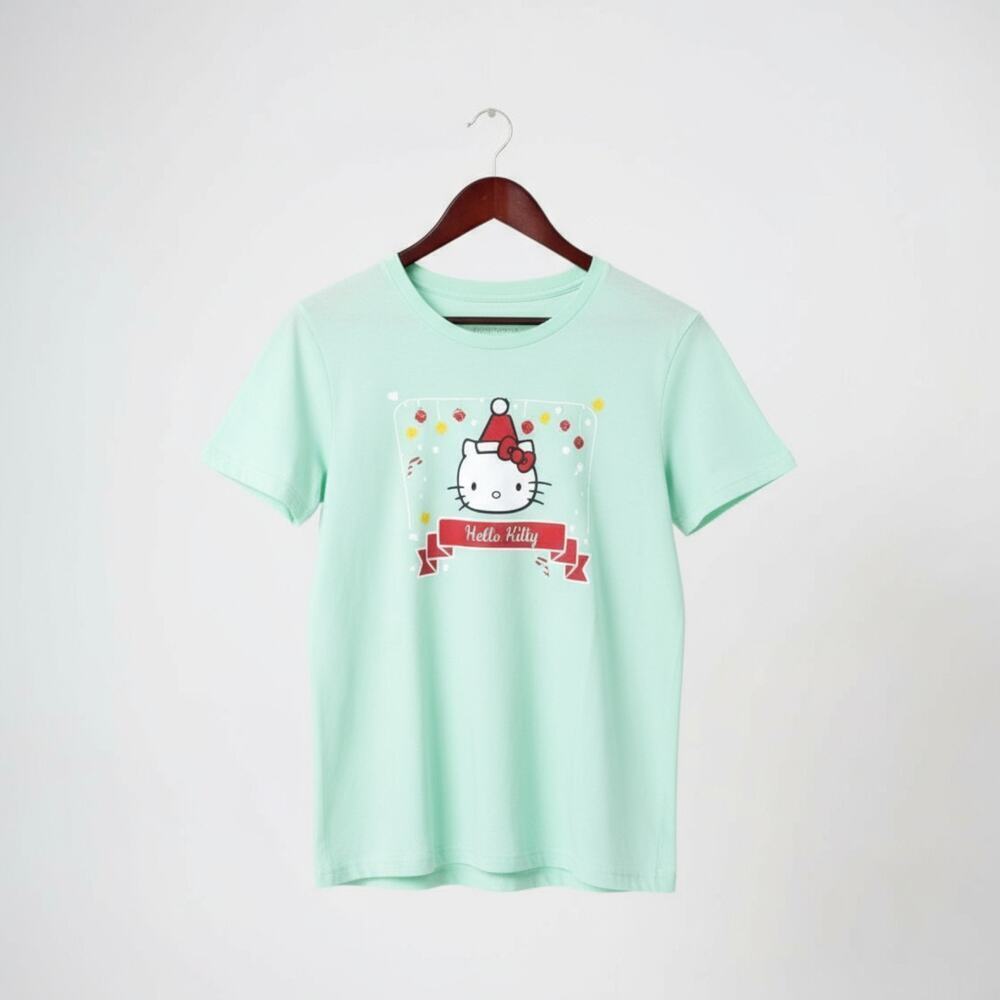 Unique Vintage Wm's Retro Christmas Hello Kitty Short Sleeve T-Shirt Sz XS NWOT